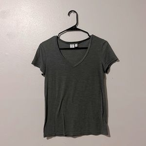 Solid green v neck shirt size S
